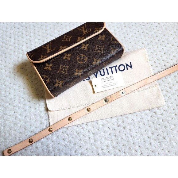 LOUIS VUITTON Pochette FLORENTINE Monogram Waist Bum Bag Crossbody Clutch EUC - Picture 15 of 16